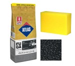 ATLAS FUGA DEKORACYJNA Z BROKATEM CZARNY DIAMENT 2KG + KUBALA GĄBKA