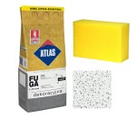 ATLAS FUGA DEKORACYJNA Z BROKATEM ALABASTER 2KG + KUBALA GĄBKA